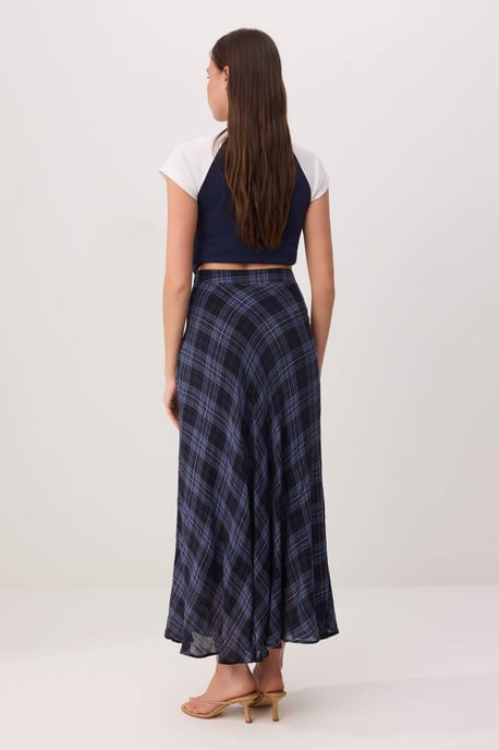 TRENDYOLMİLLA Damen Blau Kariert Maxi A-Linie Röcke - Image 3
