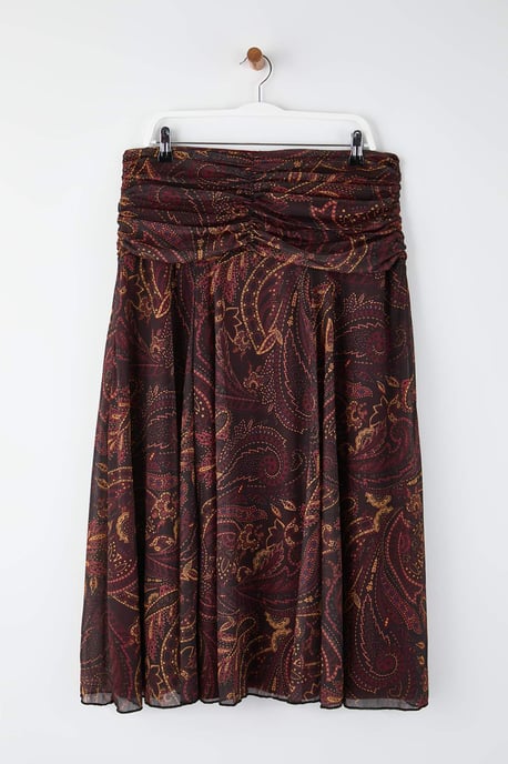 Trendyol Curve Damen Mehrfarbig Ethno-Muster Maxi Große Größen Röcke - Image 2
