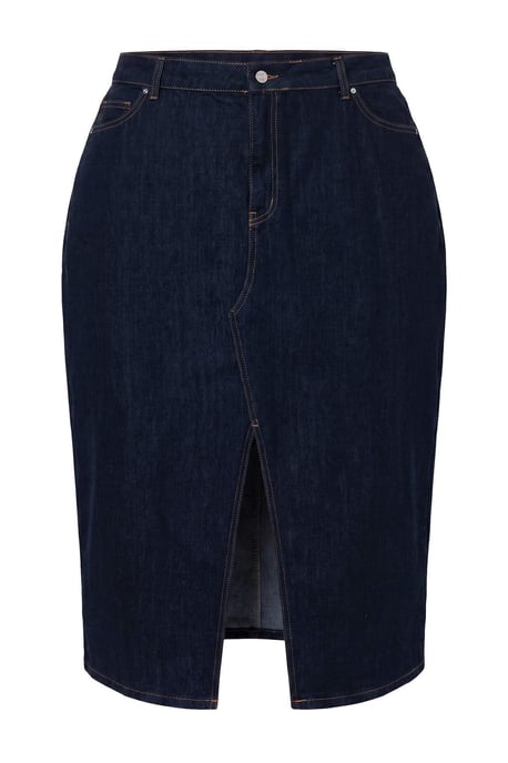 Trendyol Curve Damen Dunkelblau Einfarbig Maxi Bleistift Rock Große Größen Röcke - Image 4