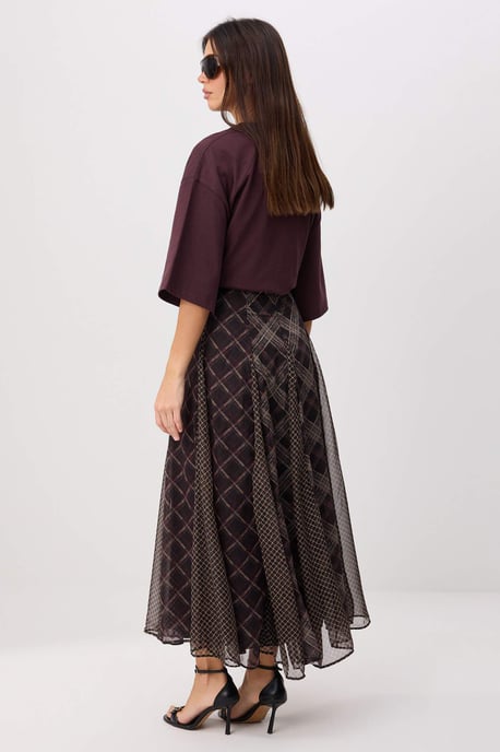 Trendyol Modest Damen Braun Kariert Maxi A-Linie Modest Röcke - Image 3