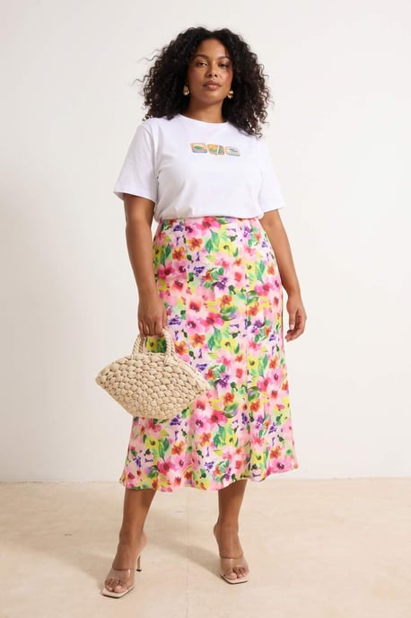 Trendyol Curve Damen Mehrfarbig Geblümt Maxi Große Größen Röcke - Image 6