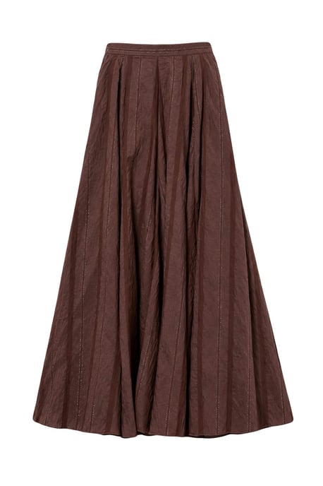 Trendyol Modest Damen Braun Einfarbig Maxi Skater Modest Röcke - Image 2