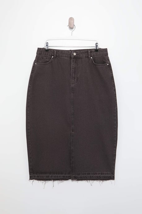 Trendyol Curve Damen Braun Einfarbig Maxi A-Linie A-Linie Große Größen Röcke - Image 2