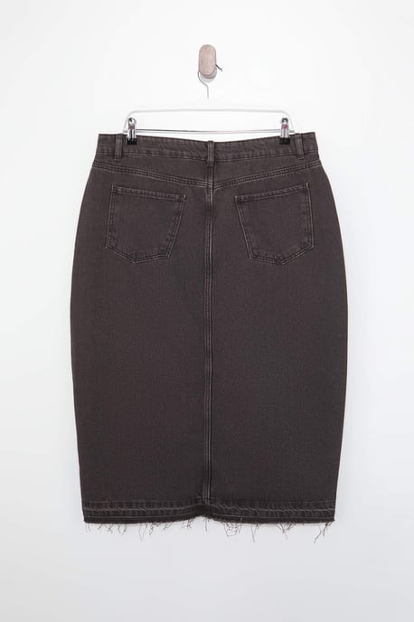 Trendyol Curve Damen Braun Einfarbig Maxi A-Linie A-Linie Große Größen Röcke - Image 4