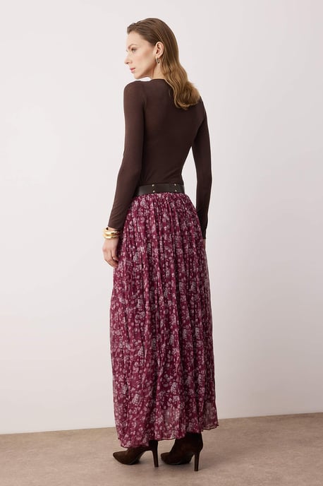 TRENDYOLMİLLA Damen Rosa Geblümt Maxi Skater Röcke - Image 4