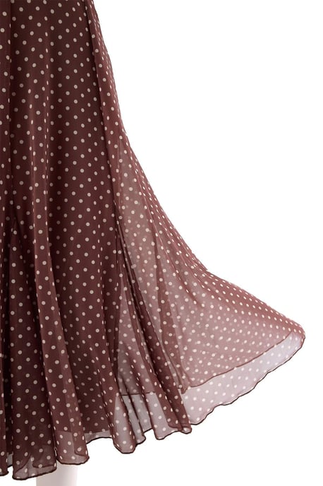 Trendyol Curve Damen Braun Gepunktet Midi Skater Große Größen Röcke - Image 4