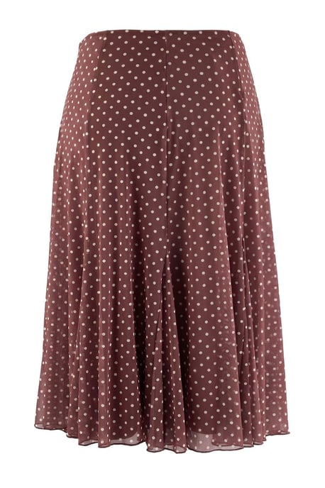 Trendyol Curve Damen Braun Gepunktet Midi Skater Große Größen Röcke - Image 5