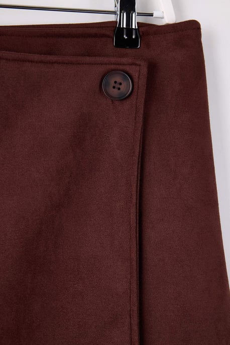 Trendyol Curve Damen Braun Einfarbig Midi Große Größen Röcke - Image 5