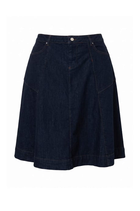 Trendyol Curve Damen Dunkelblau Einfarbig Midi A-Linie Große Größen Röcke - Image 1