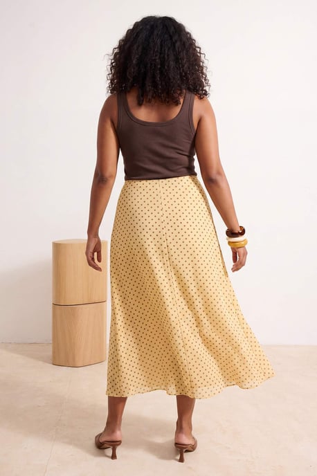 Trendyol Curve Damen Gelb Animal-Print Midi A-Linie Große Größen Röcke - Image 2