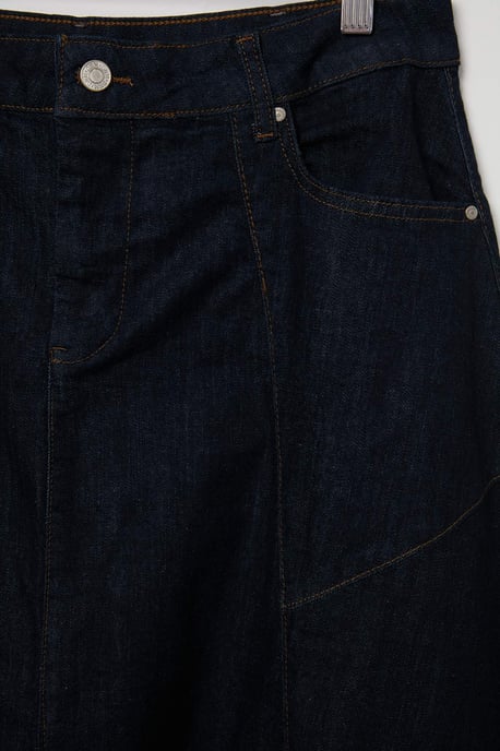 Trendyol Curve Damen Dunkelblau Einfarbig Midi A-Linie Große Größen Röcke - Image 3