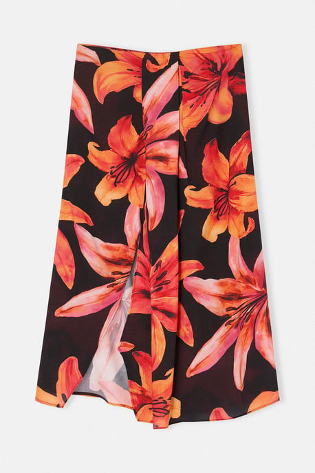 Trendyol Curve Damen Schwarz Geblümt Midi Große Größen Röcke - Image 3