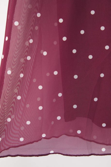 Trendyol Curve Damen Bordeaux Animal-Print Midi A-Linie Große Größen Röcke - Image 5