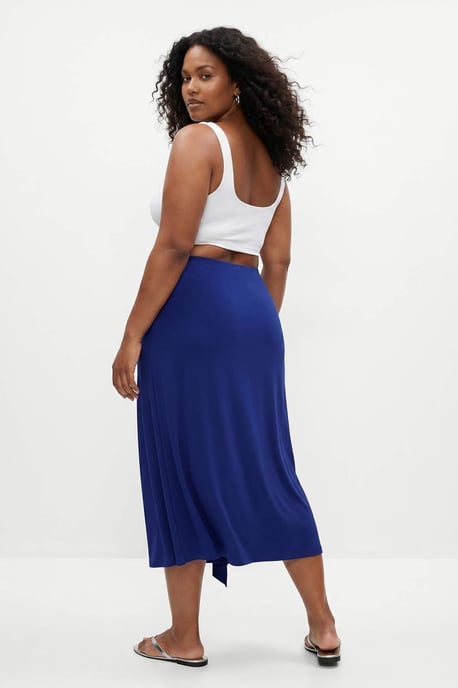 Trendyol Curve Damen Blau Einfarbig Midi Bleistift Rock Große Größen Röcke - Image 2