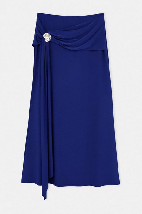 Trendyol Curve Damen Blau Einfarbig Midi Bleistift Rock Große Größen Röcke - Image 3