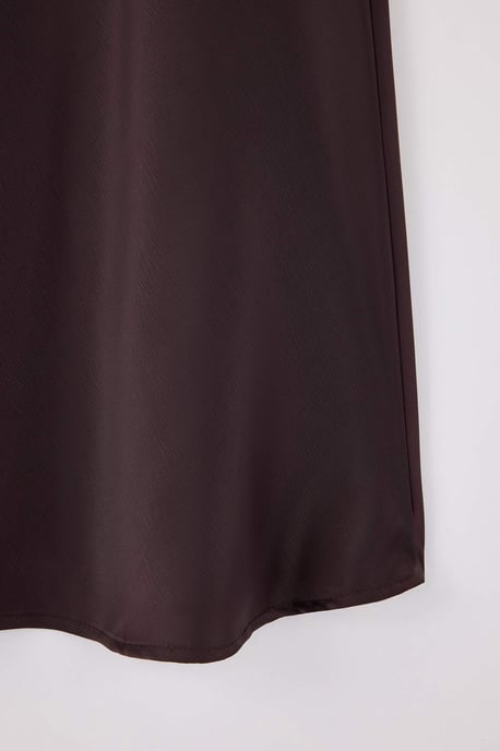 Trendyol Curve Damen Braun Einfarbig Midi Große Größen Röcke - Image 5