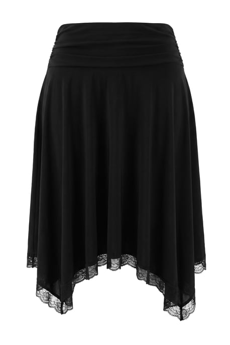 Trendyol Curve Damen Schwarz Einfarbig Midi Skater Große Größen Röcke - Image 3