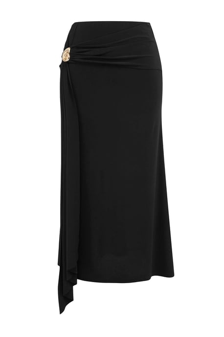 Trendyol Curve Damen Schwarz Einfarbig Midi Bleistift Rock Große Größen Röcke - Image 3