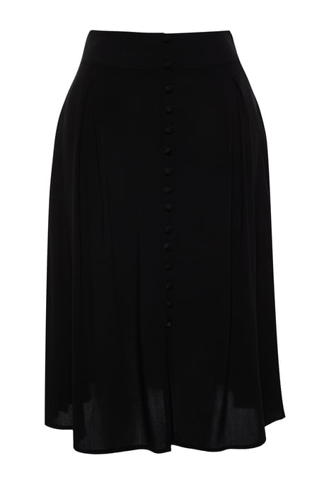 Trendyol Curve Damen Schwarz Einfarbig Midi A-Linie Große Größen Röcke - Image 5