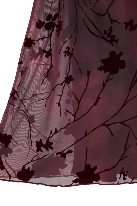 Trendyol Curve Damen Bordeaux Geblümt Midi Große Größen Röcke - Image 5