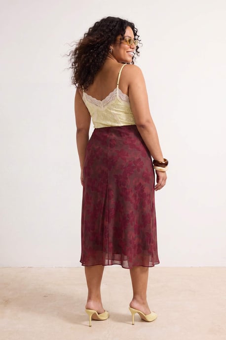 Trendyol Curve Damen Mehrfarbig Animal-Print Midi A-Linie Große Größen Röcke - Image 2