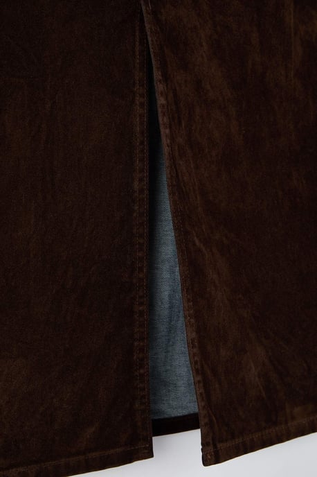 Trendyol Curve Damen Braun Einfarbig Midi Große Größen Röcke - Image 5