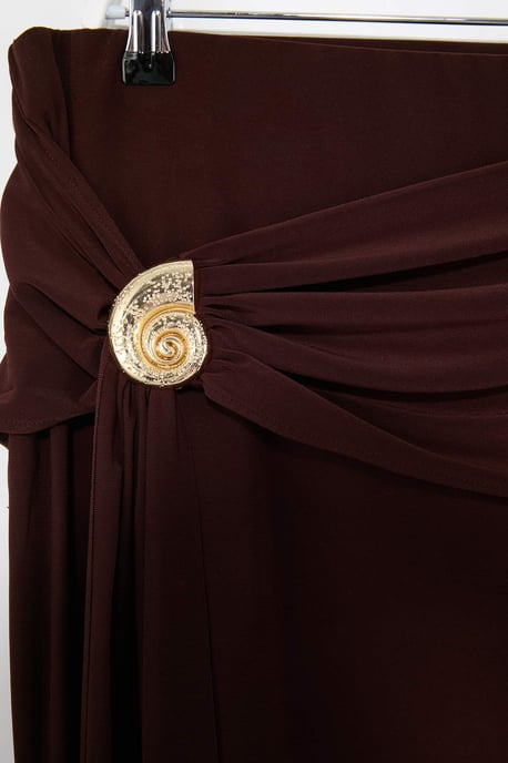 Trendyol Curve Damen Braun Einfarbig Midi Bleistift Rock Große Größen Röcke - Image 5
