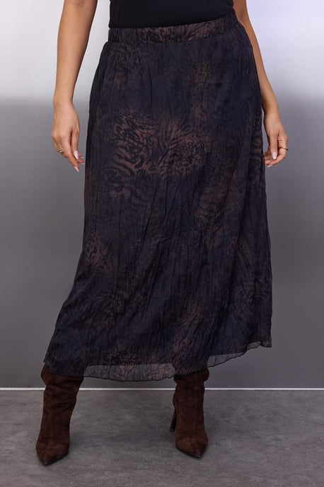 Trendyol Curve Damen Khaki Animal-Print Midi Große Größen Röcke - Image 2