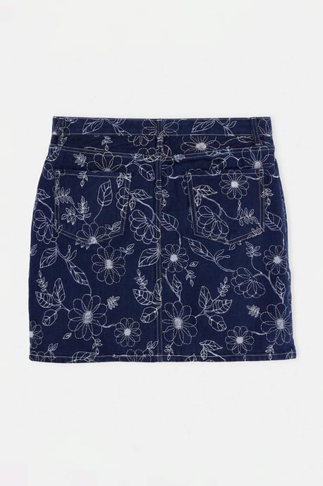 Trendyol Curve Damen Dunkelblau Geblümt Kurz / Mini A-Linie Große Größen Röcke - Image 5