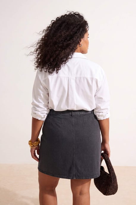 Trendyol Curve Damen Grau Einfarbig Kurz / Mini A-Linie Große Größen Röcke - Image 5