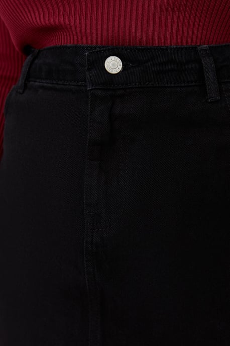 Trendyol Curve Damen Schwarz Einfarbig Kurz / Mini A-Linie A-Linie Große Größen Röcke - Image 3