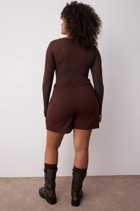 Trendyol Curve Damen Braun Einfarbig Kurz / Mini Bleistift Rock Große Größen Röcke - Image 3