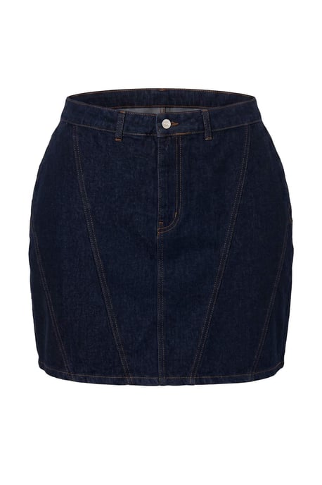 Trendyol Curve Damen Dunkelblau Einfarbig Kurz / Mini Basic Bleistift Rock Große Größen Röcke - Image 4