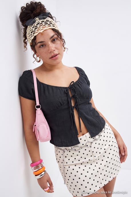 Trendyol Curve Damen Ecru Einfarbig Kurz / Mini A-Linie Große Größen Röcke - Image 6