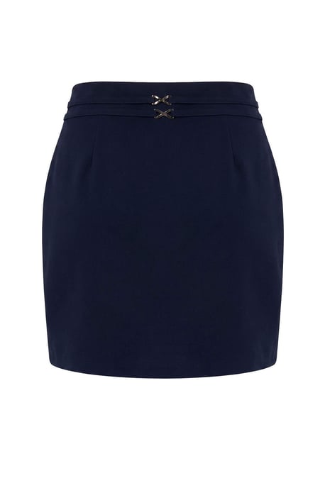 Trendyol Curve Damen Dunkelblau Einfarbig Kurz / Mini A-Linie Große Größen Röcke - Image 4