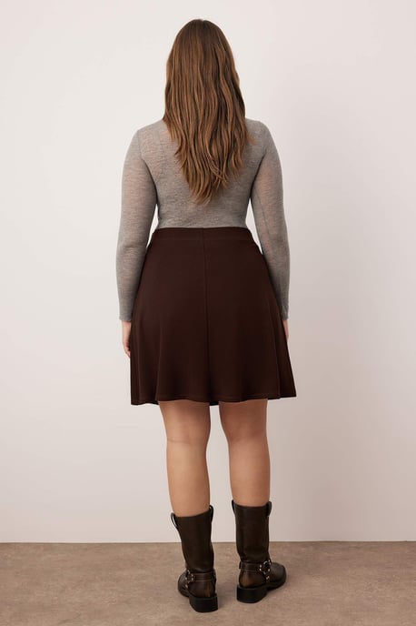 Trendyol Curve Damen Braun Einfarbig Kurz / Mini A-Linie A-Linie Große Größen Röcke - Image 3