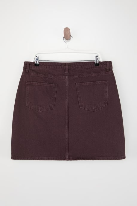 Trendyol Curve Damen Bordeaux Einfarbig Kurz / Mini A-Linie A-Linie Große Größen Röcke - Image 2