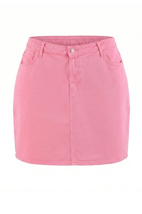 Trendyol Curve Damen Rosa Einfarbig Kurz / Mini A-Linie A-Linie Große Größen Röcke - Image 3