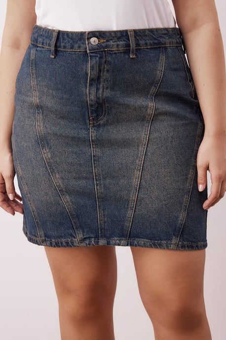 Trendyol Curve Damen Dunkelblau Einfarbig Kurz / Mini Basic Bleistift Rock Große Größen Röcke - Image 2