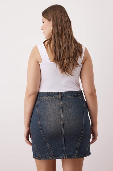 Trendyol Curve Damen Dunkelblau Einfarbig Kurz / Mini Basic Bleistift Rock Große Größen Röcke - Image 3