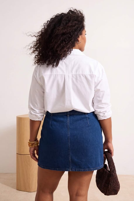 Trendyol Curve Damen Blau Einfarbig Kurz / Mini A-Linie Große Größen Röcke - Image 2