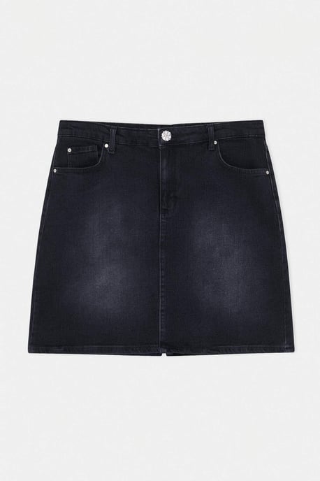 Trendyol Curve Damen Grau Einfarbig Kurz / Mini A-Linie Große Größen Röcke - Image 3