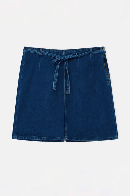 Trendyol Curve Damen Blau Einfarbig Kurz / Mini A-Linie Große Größen Röcke - Image 3