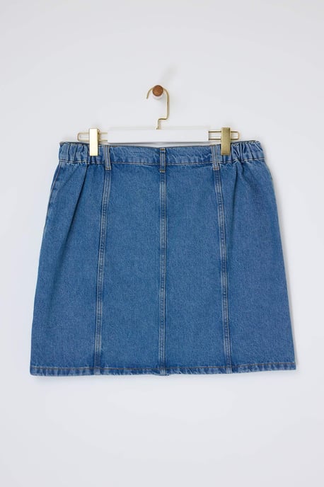 Trendyol Curve Damen Blau Einfarbig Kurz / Mini A-Linie Große Größen Röcke - Image 5