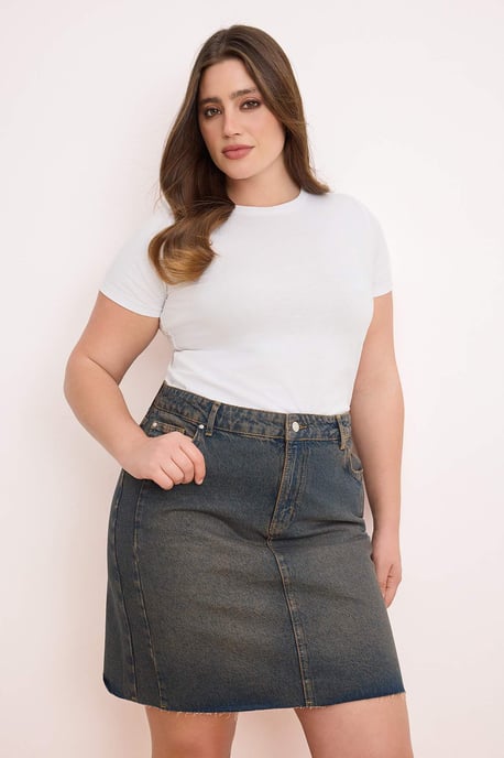 Trendyol Curve Damen Blau Einfarbig Kurz / Mini A-Linie Große Größen Röcke - Image 6