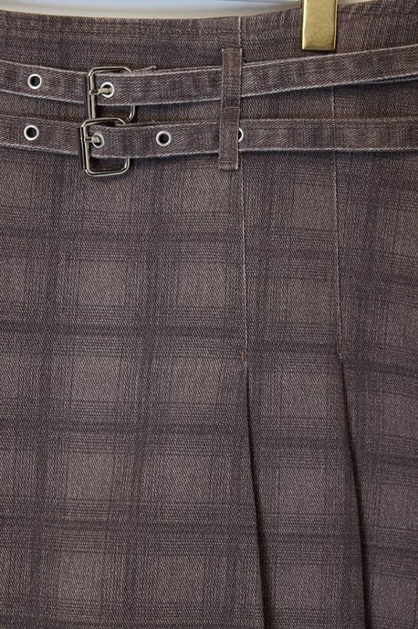 Trendyol Curve Damen Braun Kariert Kurz / Mini A-Linie Große Größen Röcke - Image 5