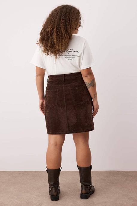 Trendyol Curve Damen Braun Einfarbig Kurz / Mini A-Linie A-Linie Große Größen Röcke - Image 3