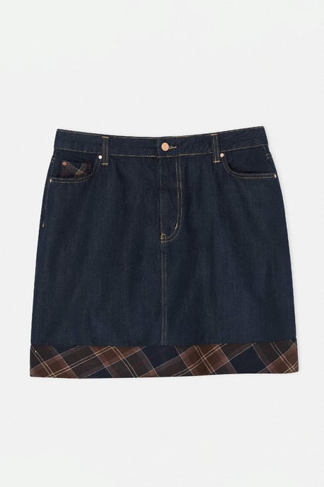 Trendyol Curve Damen Dunkelblau Einfarbig Kurz / Mini A-Linie Große Größen Röcke - Image 3