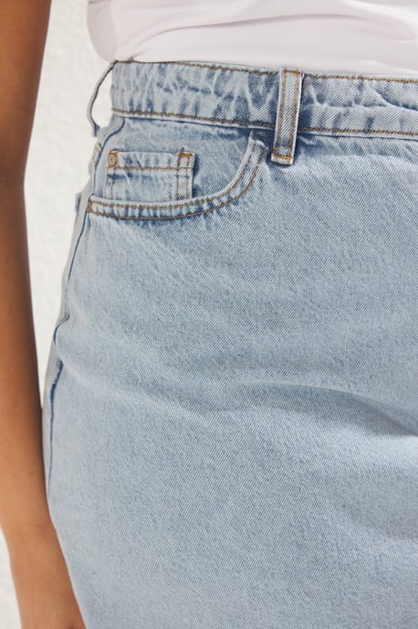 Trendyol Curve Damen Blau Einfarbig Kurz / Mini A-Linie A-Linie Große Größen Röcke - Image 3