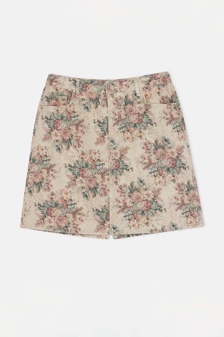 Trendyol Curve Damen Mehrfarbig Geblümt Kurz / Mini A-Linie Große Größen Röcke - Image 3